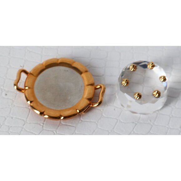 Vintage Swarovski Crystal Birthday Cake Miniature Birthday Cake Tray Dollhouse - Picture 4 of 5